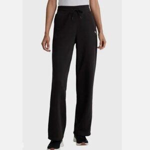 Women's Puma Fleece Straight Wide Leg Fleece Pant - Black - XL - NWT